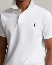 Image of Polo Ralph Lauren Men's Custom Slim Fit Mesh White Polo Shirt
