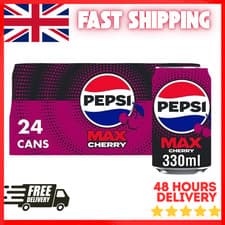 Image of Pepsi Max Cherry No Sugar Cola Cans 24 x 330ml Pack