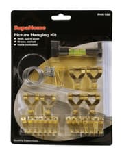 Image of SupaHome Picture Hanging Kit -Photo Frame Hooks Nail Wire 100 Pcs Assorted Set
