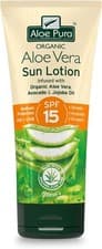 Image of Aloe Pura Sun Cream Lotion SPF 15, Soothing Aloe Vera, Medium Protection UVA