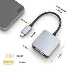 Image of USB 3.1 Type C to DVI Cable Adapter converter Thunderbolt for Macbook Pro XPS 15