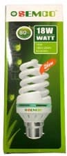 Image of 5|10 pair 18W 6400K LIGHT BULB COOL WHITE SCREW BAYONET CAP ENERGY SAVER SEMCO