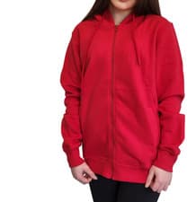 Image of Women's Zip Up Hoodie Sweatshirt Size [S/M/L/XL] Plain Hooded Jacket CottonBlend