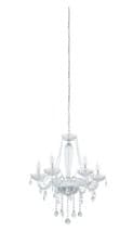 Image of Pendant Light Colour Chrome Plated Steel Shade Clear Glass Bulb E14 6x40W