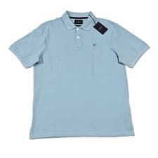 Image of Hackett Short Sleeve Polo Tshirt Shirt Logo Acqua Blue Slim Fit Large
