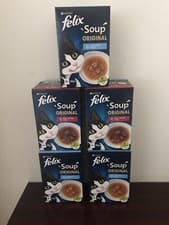 Image of Felix Soup Cat Food 6x48g (Pack of 5) 3 Fish Selection & 2 Farm  Selection