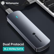 Image of M.2 NGFF NVMe Sata SSD Enclosure Case Adapter M/B+M Key USB3.2 Gen2 5/10Gbps UK