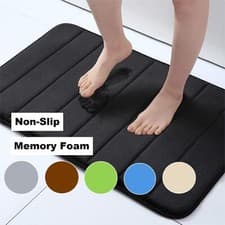 Image of Bathroom Mat Shower Bath Non Slip Memory Foam Rug Soft Absorbent Water Door Mat
