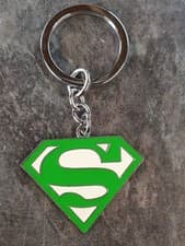 Image of Green Superman Man of Steel Logo DC Comics Keyring UK Seller Free P&P Gift Idea