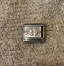 Image of New Elephant Silver Italian Charm Fits 9mm Classic Nomination Bracelet