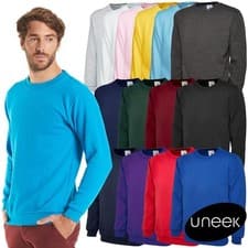 Image of UNEEK Classic Unisex Sweatshirt Crew Neck Mens Plain Work Sweater Jumper UC203