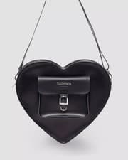 Image of Dr. Martens Large Heart-Shaped Leather Backpack AD104001 Black Kiev & Smooth