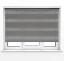 Image of Day and Night Roller Blinds Zebra Effect - Black Grey White Cream