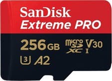 Image of SanDisk 256GB Extreme PRO micro SD card with SD adapter for smartphones action c