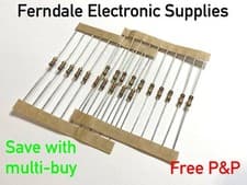 Image of Resistor, Carbon Film, 5%, 0.25W 1/4W, 250 V, select 0 ohm-10 M ohm, 10-50 pk