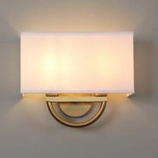 Image of Vintage Wall Sconce Light Square Fabric Lamp Shade for Bedroom Living Room Hotel
