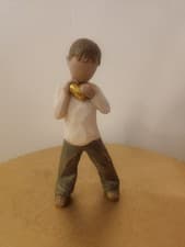 Image of Willow Tree Figurine ~Heart of Gold~ Boy Holding Heart