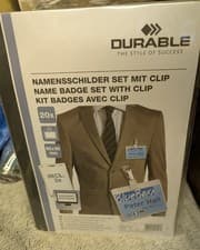 Image of Durable Name Badge Set with Clip 60 x 90 mm (Pack of 20)