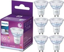 Image of Philips GU10 LED Bulbs Dimmable 4W 350 Lumens Cool White 6 Pack