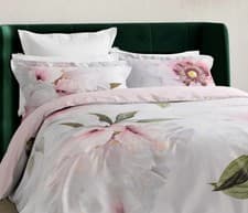Image of Ted Baker Peony Floral Grey & Pink Duvet Cover Set - Includes Pillowcases