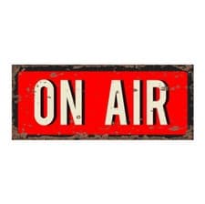 Image of On Air Live Recording Vintage Metal Wall Sign