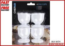 Image of Chef Aid Plastic Egg Cup Set, White Pack of 4 FREE UK SHIPPING