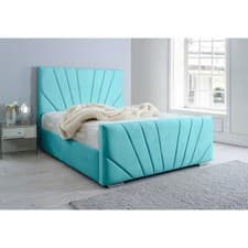 Image of Designer Plush Velvet Sunrise Bed With/Without Ottoman Gaslift Storage.