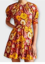 Image of Ted Baker Patti Coloured Floral Mini Dress- Size 2 uk 10 Bnwt Rrp £175