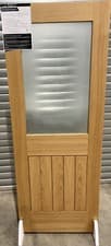 Image of NEW PRE-FINISHED OAK VENEER CLEAR GLAZED MEXICANO DOORS 1981mm X 762mm X 35mm