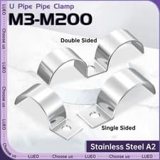 Image of 304 Stainless Steel Half Saddle Clamps for 1 or 2 Pipes / Hoses M3-M200
