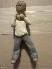 Image of Willow Tree Heart of Gold Sculpted Boy with Golden Heart 5.5 Inches