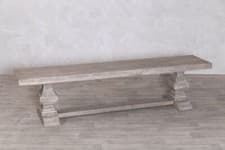 Image of OAK PEDESTAL DINING BENCH RANGE WOODEN DINING BENCH TWO COLOURS VARIOUS SIZES