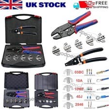 Image of Wire Crimper Pliers Ratcheting Insulated Cable Connectors Terminal Crimping Tool