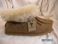 Image of Ladies Genuine Sheepskin Hard Sole Lena Bootie Slippers  Very Warm Chestnut