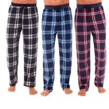 Image of Mens Lounge Pants Super Soft Nightwear Check Design Fleece Pyjama Bottoms M-XXL