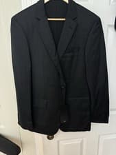 Image of $795 Hugo Boss Men’s Huge6 Slim Fit Virgin Wool Suit Jacket Dark Grey Size 40R