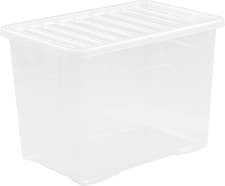 Image of Wham 3 pieces, crystal storage box with lid, 80 litres, 3, Transparent