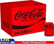 Image of Coca Cola Zero Sugar 24 x 330ml Cans 330 ml (Pack of 24)