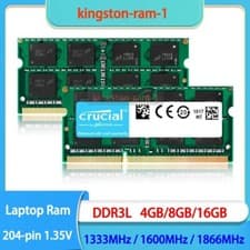 Image of Crucial 4 GB/8 GB/16GB DDR3L 1333 1600 1866 MHz Laptop Ram SO-DIMM 1.35V 204-Pin