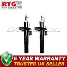 Image of RTG Front 2x Shock Absorbers Fits VW Audi Skoda Seat 25mm Piston 55mm Strut OD