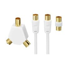 Image of LOGIK L10AERK15 Aerial Cable with Splitter & Adapter - 10M - BOX DAMAGE