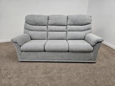 Image of G Plan Sofa - Malvern Static 3 Seater Fabric Sofa, Light Blue RRP £2401