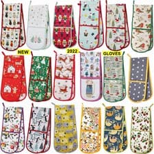 Image of Ulster Weavers Christmas Double Oven Gloves & Gauntlets Robin Nutcracker Penguin