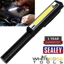Image of Sealey Pen Light COB LED 3W Torch Magnetic Pocket Belt Clip 280 Lumens