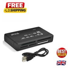 Image of Universal USB Card Reader for SD, MicroSD, CF - Stunning 7-in-1 Functionality
