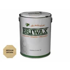 Image of Briwax Wax Polish Medium Brown 5 Litre The Natural Wax Cleans & Polish
