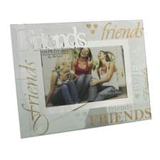 Image of Glass 6 x 4 Photo Frame with Mirror Glass and Glitter Letters - Friends