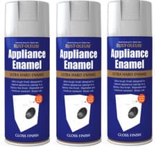 Image of 3 x Rust-Oleum Appliance Enamel Aerosol Spray Paint Stainless Steel Gloss