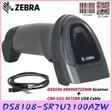 Image of Zebra DS8108-SR7U2100AZW Handheld 1D 2D USB Barcode Scanner With USB Cable