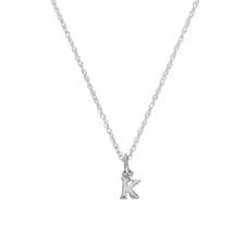 Image of Tiny Sterling Silver Alphabet Letter K Necklace 14 - 22 Inches